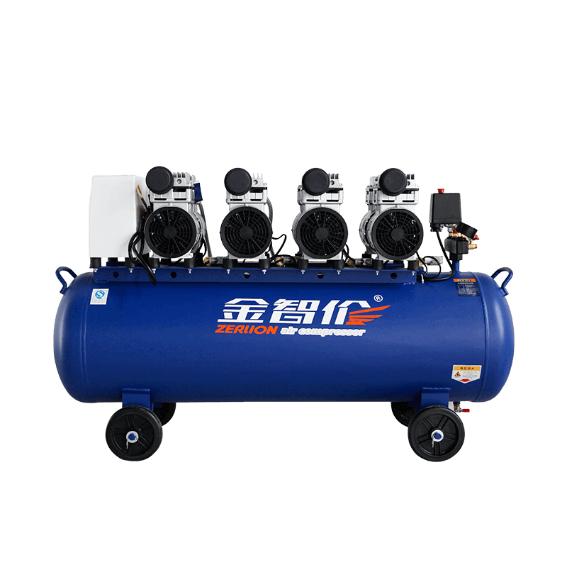 Compressore d'aria senza olio silenzioso ZL-750W × 4-120L 4HP